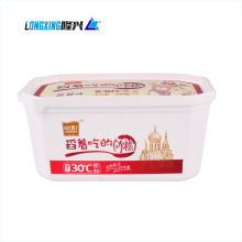 manufacturer 24oz square frozen IML PP ice cream container with tamper evident